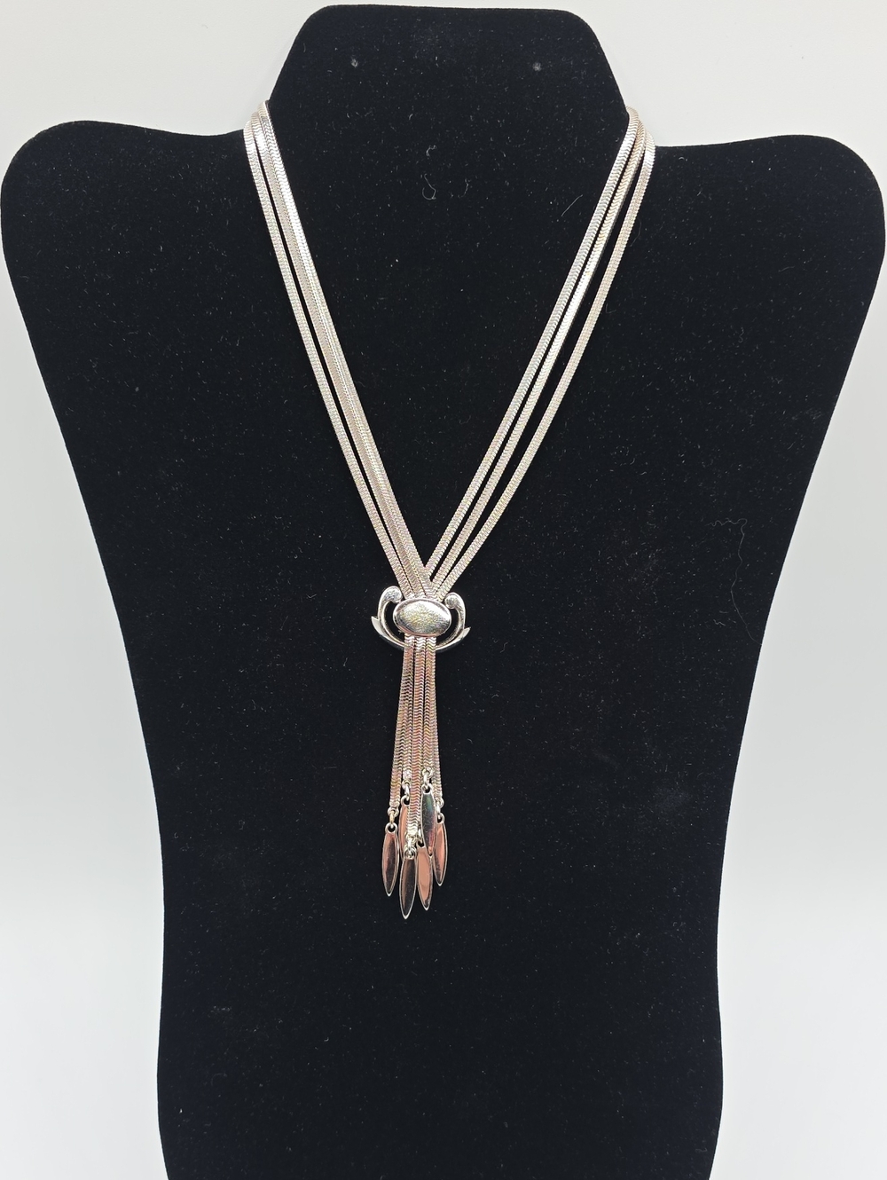 Monet Silver Tone Multi-Strand Length Adjstable Necklace with Dangle Charms